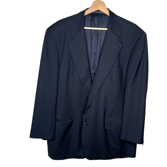 Ermenegildo Zegna Super 100S Navy Wool Mens Blazer 48 - Picture 1 of 12
